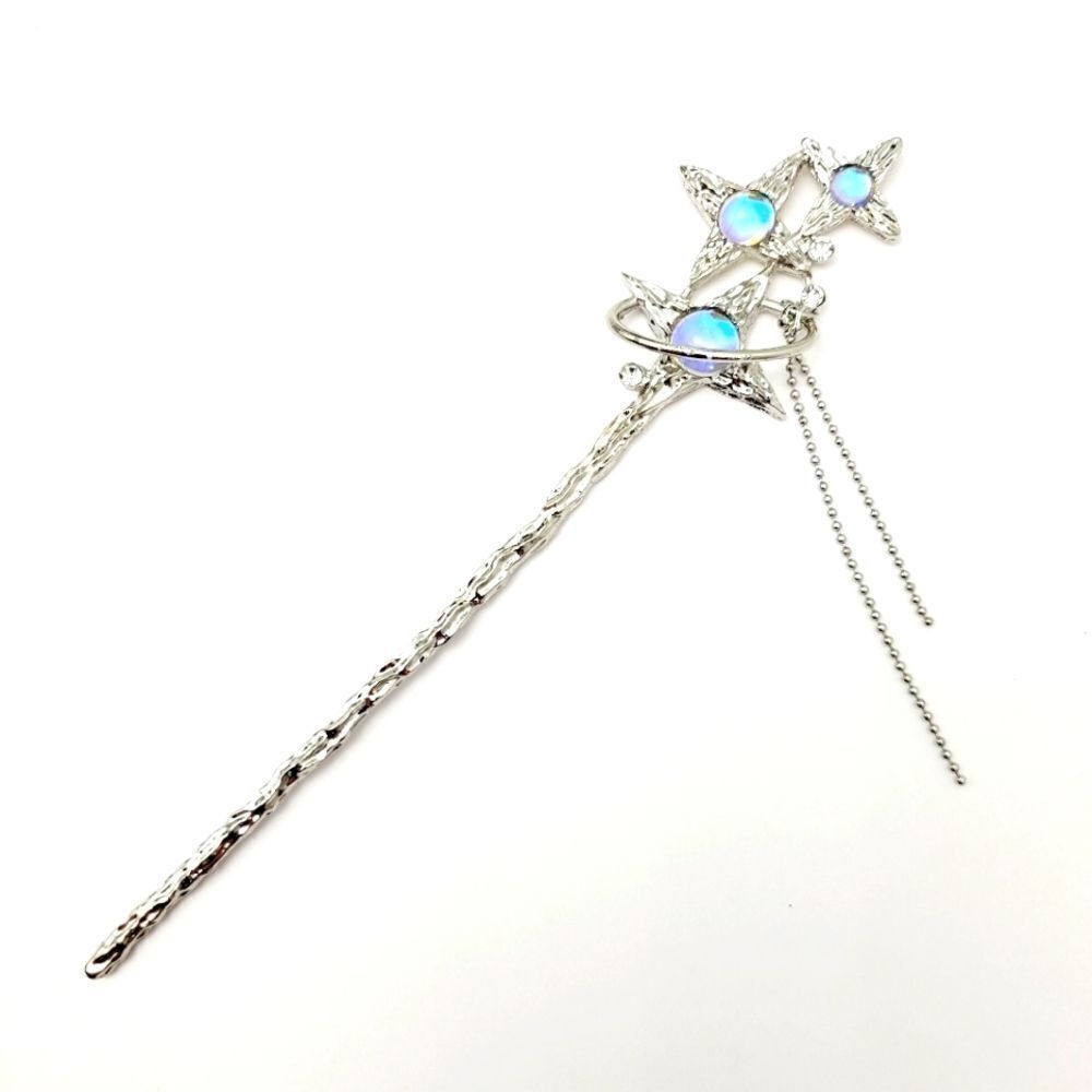 Brand New Silver Blue Planet  Rhinestone Hair Pin
